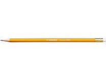 Grafitová ceruzka s gumou, HB, šesťhranná, žlté telo ceruzky, STABILO "Schwano"