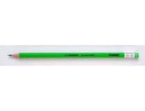Grafitová ceruzka s gumou, HB, šesťhranná, STABILO "Neon", zelená