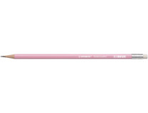 Grafitová ceruzka s gumou, HB, šesťhranná, STABILO "Swano Pastel", ružová