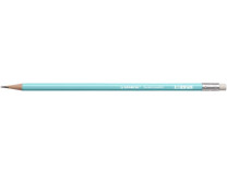 Grafitová ceruzka s gumou, HB, šesťhranná, STABILO "Swano Pastel", modrá