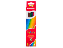 Farebné ceruzky, trojhranný tvar, KORES "Triangular", 6 rôznych farieb