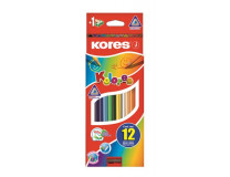 Farebné ceruzky, trojhranný tvar, KORES "Triangular", 12 rôznych farieb
