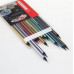 Farebné ceruzky, sada, trojuholníkový tvar, KORES "Kolores Style Metallic", 12 kovových farieb