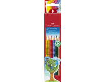 Farebné ceruzky, sada, trojhranný tvar, FABER-CASTELL "Grip 2001", 6 rôznych farieb