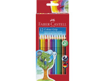 Farebné ceruzky, sada, trojhranný tvar, FABER-CASTELL "Grip 2001", 12 rôznych farieb
