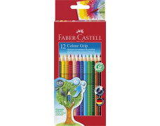 Farebné ceruzky, sada, trojhranný tvar, FABER-CASTELL "Grip 2001", 12 rôznych farieb