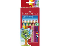 Farebné ceruzky, sada, trojhranný tvar, FABER-CASTELL "Grip 2001", 24 rôznych farieb