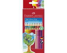 Farebné ceruzky, sada, trojhranný tvar, FABER-CASTELL "Grip 2001", 24 rôznych farieb