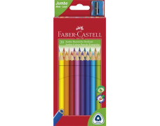 Farebné ceruzky, sada, trojhranný tvar, FABER-CASTELL "Jumbo", 20 rôznych farieb