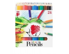 Farebné ceruzky, šesťhranné, ICO "Ježko", 24 farieb