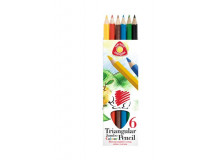 Farebné ceruzky, sada, trojhranné, hrubé, ICO "Ježko", 6 rôznych farieb