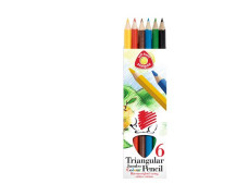Farebné ceruzky, sada, trojhranné, hrubé, ICO "Ježko", 6 rôznych farieb
