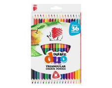 Farebná ceruzka, obojstranná, trojhranný tvar,  ICO "Ježko", 36 rôznych farieb