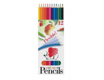 Farebné ceruzky, šesťhranné, ohybné, ICO "Ježko", 12 rôznych farieb