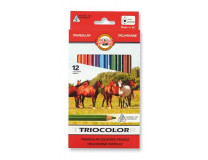 Farebné ceruzky KOH 3142/12 Triocolor, kôň