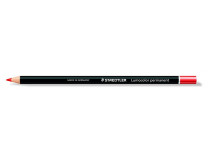 Farebná ceruzka, valcovitý tvar, na všetky povrchy, vodovzdorná (glasochrom) STAEDTLER "Lumocolor 108", červená