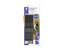 Farebné ceruzky, valcovitý tvar, na všetky povrchy, vodovzdorná (glasochrom), STAEDTLER "Lumocolor 108 20", 6 farieb