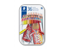Farebné ceruzky, sada, šesťhranné, v plechovej krabičke, STAEDTLER "175", 36 rôznych farieb