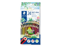 Farebné ceruzky, sada, šesťhranné, STAEDTLER "Noris Colour 185", 24 rôznych farieb