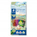 Farebné ceruzky, sada, trojhranné, STAEDTLER "Noris Colour 187", 12 rôznych farieb