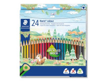 Farebné ceruzky, sada, trojhranné, STAEDTLER "Noris Colour 187", 24 rôznych farieb