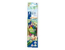 Farebné ceruzky, sada, trojhranné, STAEDTLER "Noris Colour 187", 6 rôznych farieb