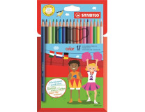Farebné ceruzky, šesthranný tvar, STABILO "Color", 18 rôznych farieb