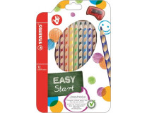Farebné ceruzky, trojhranný tvar, pre pravákov, STABILO "EasyColours", 12 rôznych farieb