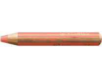 Farebná ceruzka, hrubá, STABILO "Woody 3 in 1 Pastel", pastelovo červená