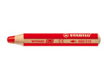 Farebná ceruzka, hrubá, STABILO "Woody", červená