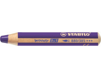 Farebná ceruzka, hrubá, STABILO "Woody", fialová