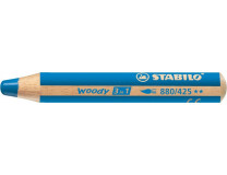 Farebná ceruzka, hrubá, STABILO "Woody", modrá
