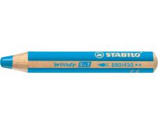 Farebná ceruzka, hrubá, STABILO "Woody", cyánová