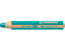 Farebná ceruzka, hrubá, STABILO "Woody", tyrkysová