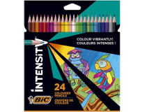 Farebné ceruzky, sada, trojhranné, BIC "Intensity Up", 24 rôznych farieb