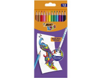 Farebné ceruzky, sada, BIC "Evolution Illusion", 12 rôznych farieb