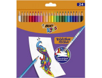 Farebné ceruzky, sada, BIC "Evolution Illusion", 24 rôznych farieb