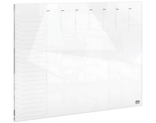 Plánovacia tabuľa, sklenená, magnetický povrch, týždenná, 43x56 cm, NOBO "Home", biela