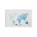 Odkazová tabuľa, magnetická, 60x40 cm, biely drevený rám, VICTORIA VISUAL, "Mapa sveta"