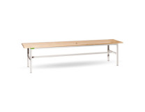 Šatníková lavica s dĺžkou 2 m, v.42 x š.200 x h.33cm, RAL7035 sivá, drevo lipa