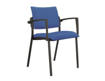 Konferenčná stolička Kubic s podrúčkami modrá