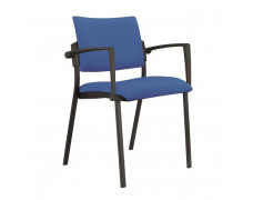 Konferenčná stolička Kubic s podrúčkami modrá