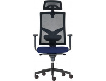Kancelárska stolička GAME Šéf SYN modrá (Bombay 37) + PDH nastaviteľný + podrúčky P44