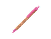 Guľôčkové pero KORK s povrchom z korku ružové