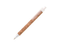 Guľôčkové pero KORK s povrchom z korku biele