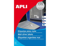 Etikety polyesterové 45,7x21,2mm APLI A4 20 hárkov strieborné
