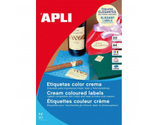 Etikety farebné 210x297mm APLI A4 20 hárkov krémové