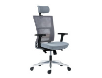 Kancelárska stolička Next so sivým sedákom, operadlo sivá sieťovina