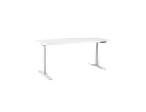 Výškovo nastaviteľný stôl BASIC, 2-motorový, 138x80 cm, podnož biela + doska biela