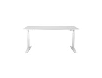Výškovo nastaviteľný stôl BASIC, 2-motorový, 160x80 cm, podnož biela + doska biela